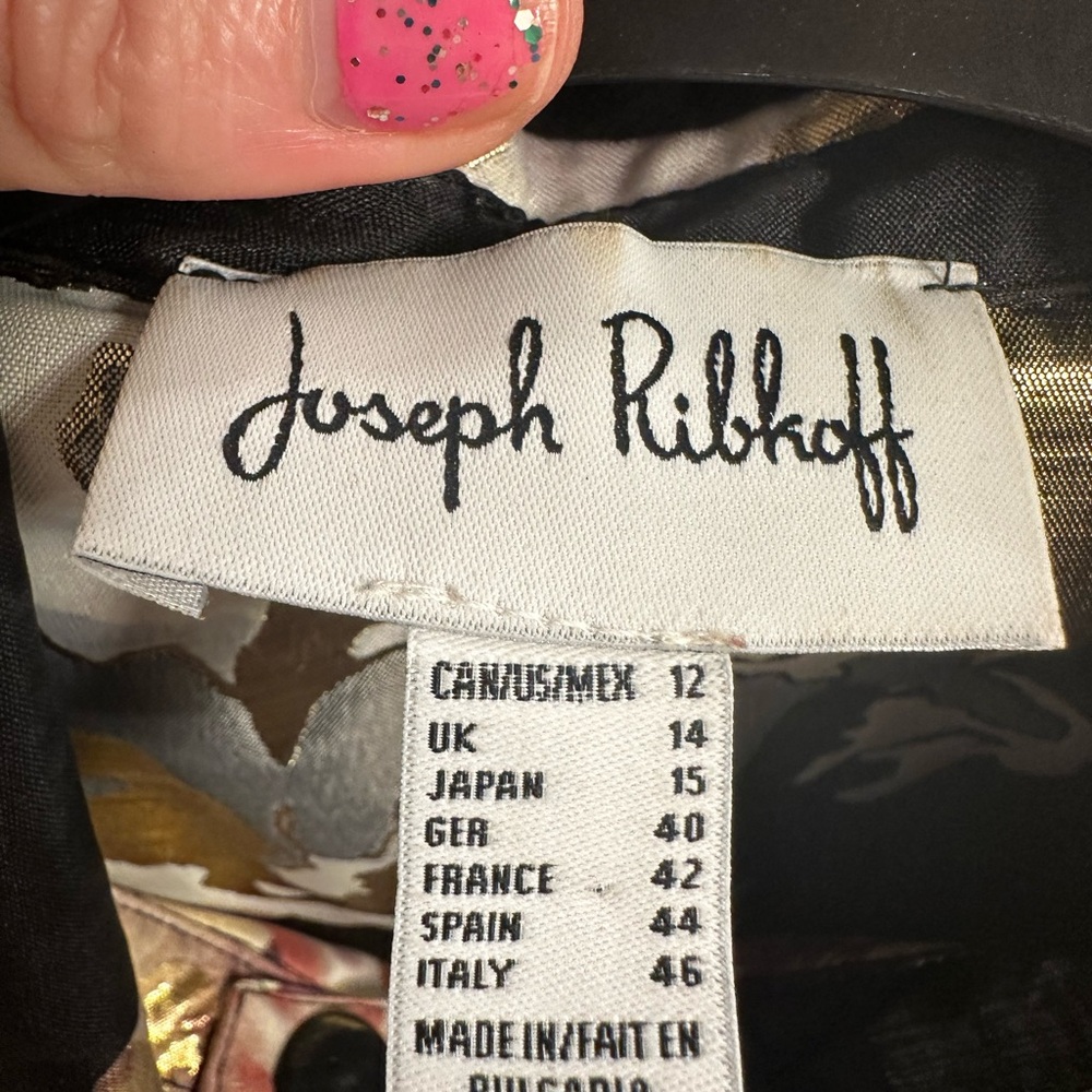 NP‼️ Luxury Joseph Ribkoff Gold Metallic and Black Aline Elegant Dress Blazer 🌺 - Picture 7 of 8
